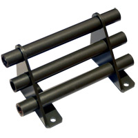 Protect your roof with pipe-style snow guards. deck mounted snow rails for metal roofs